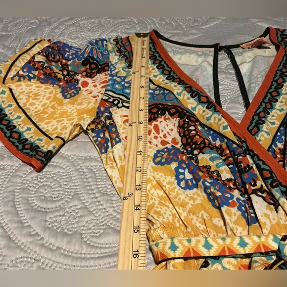 Flying Tomato Bohemian Yellow and Blue Jumpsuit - Picture 9 of 15